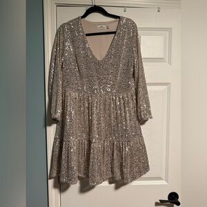 Vineyard Vines Silver Sequin Dress